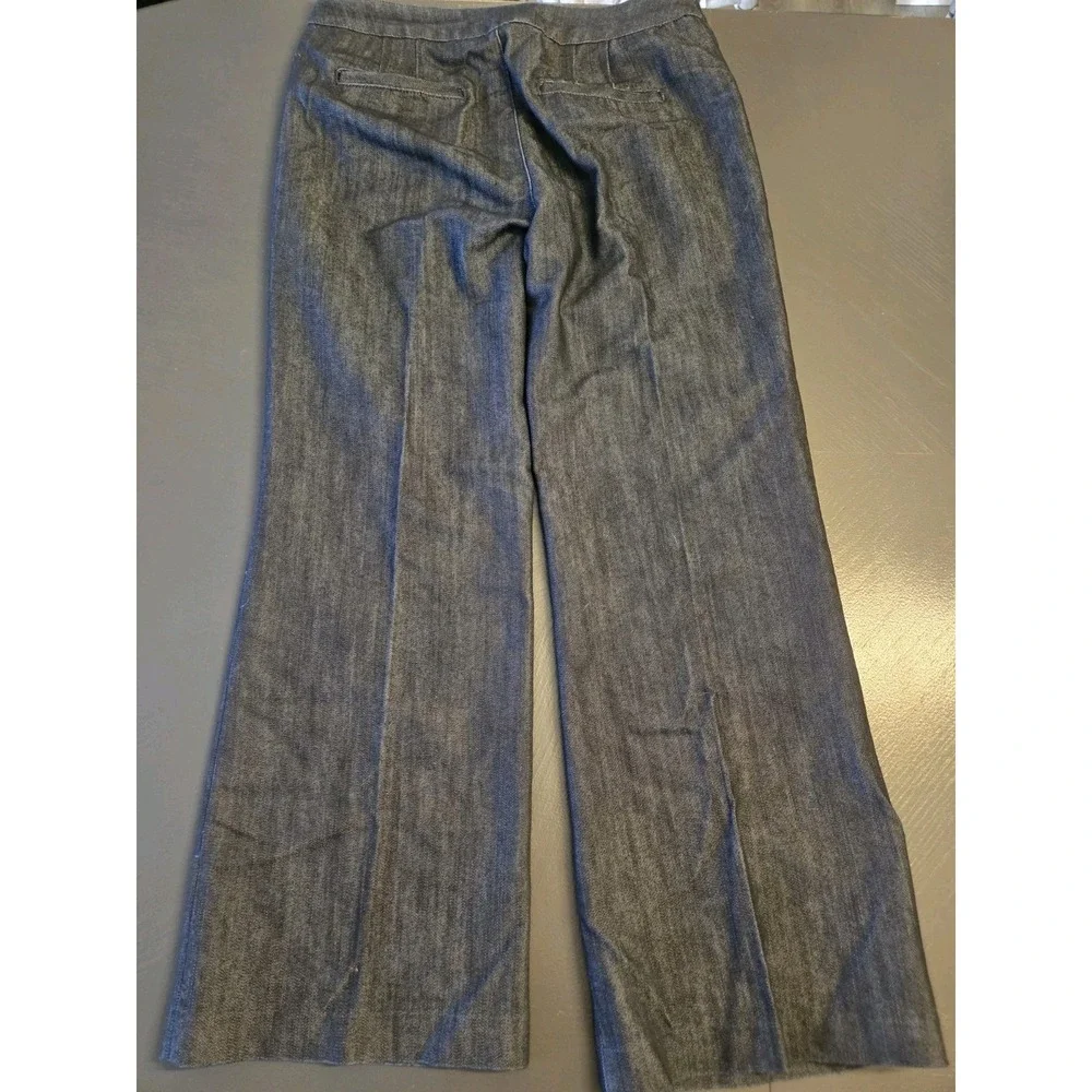 Chico's Platinum Women's Blue‎ Dress Pants Denim Straight Leg Flat Front Pockets